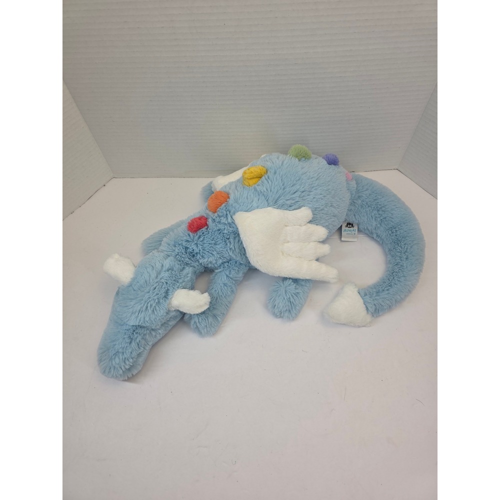 Jellycat Sky Dragon Blue Plush Stuffed Animal Large 27 Inch Multi Color Spikes